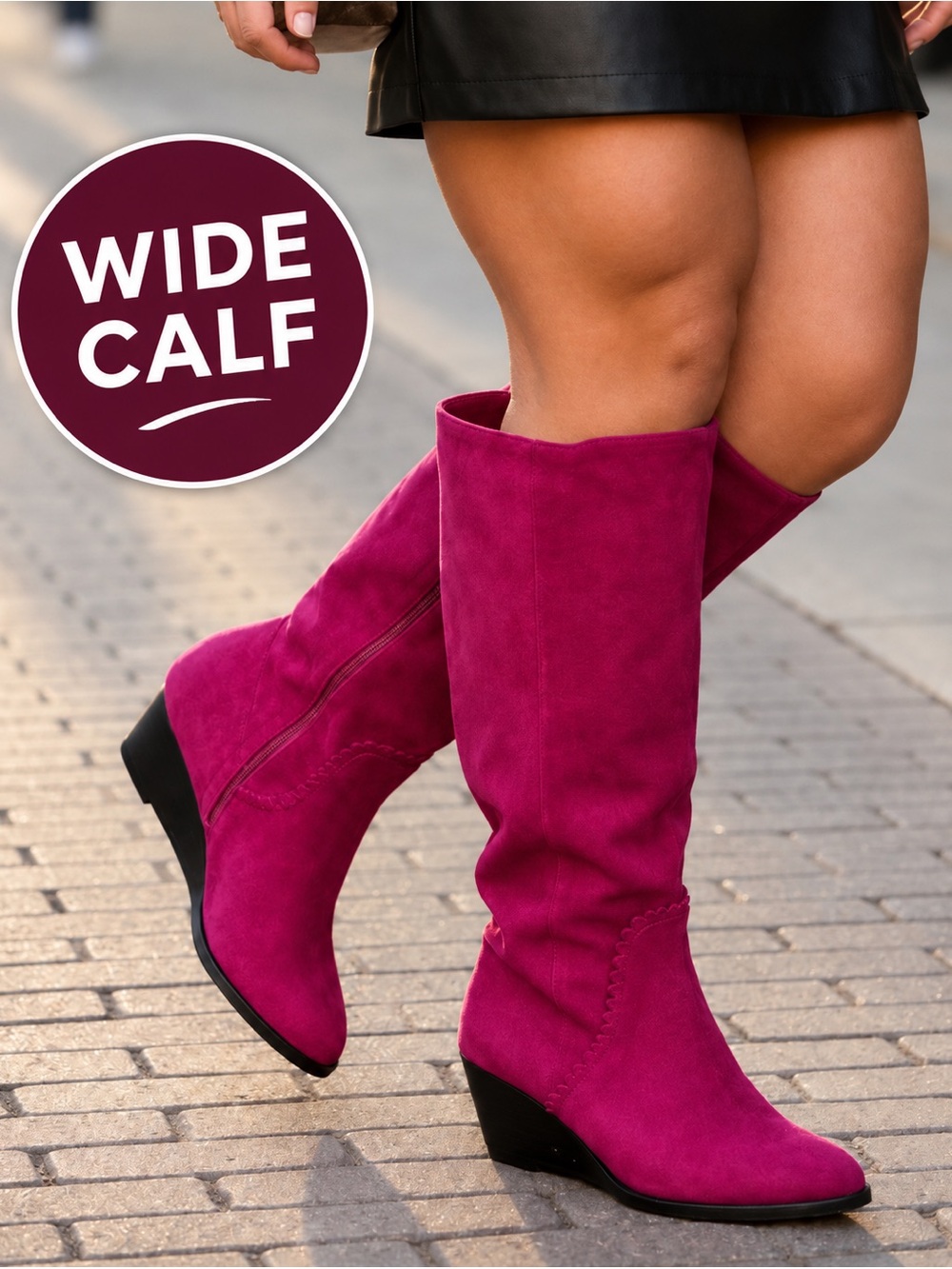 NEW Wide calf + extra wide width burgundy boots